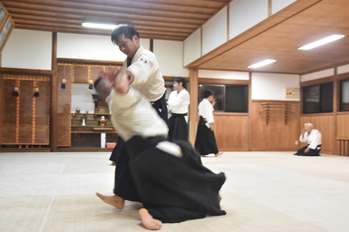 Aikido training at the dojo